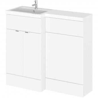 Hudson Reed Fusion LH Combination Unit with 500mm WC Unit - 1000mm Wide - Gloss White