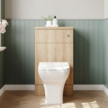 Hudson Reed Fusion WC Unit with Coloured Worktop 500mm Wide - Bleached Oak | Product Image