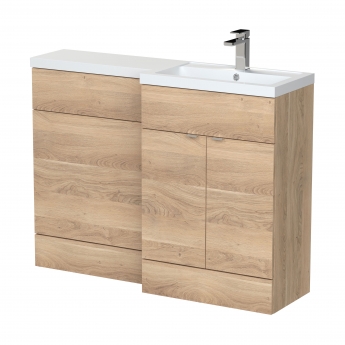 Hudson Reed Fusion RH Combination Unit with 600mm WC Unit - 1200mm Wide - Bleached Oak | Product Image
