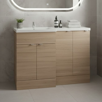 Hudson Reed Fusion L-Shaped 1200mm 4-Door Floor Standing Vanity Unit