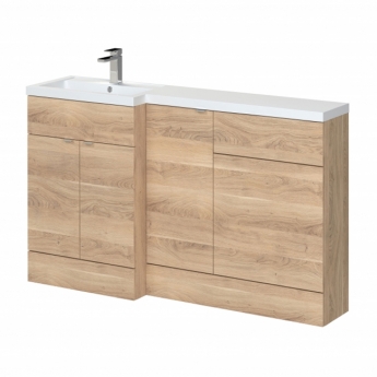 Hudson Reed Fusion LH Combination Unit with 500mm WC Unit - 1500mm Wide - Bleached Oak