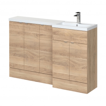 Hudson Reed Fusion RH Combination Unit with 300mm Base Unit x 3 - 1500mm Wide - Bleached Oak | Product Image