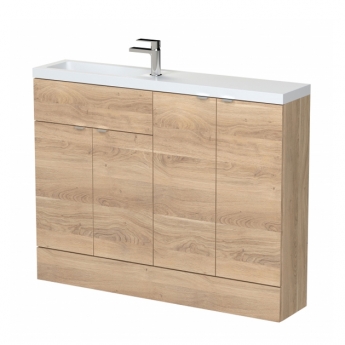 Hudson Reed Fusion Compact Combination Unit with 300mm Base Unit x 2 - 1200mm Wide - Bleached Oak | Product Image