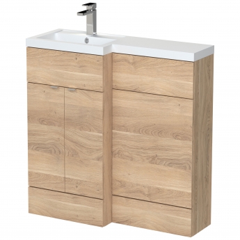 Hudson Reed Fusion LH Combination Unit with 500mm WC Unit - 1000mm Wide - Bleached Oak | Product Image