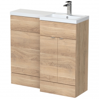 Hudson Reed Fusion RH Combination Unit with 500mm WC Unit - 1000mm Wide - Bleached Oak | Product Image