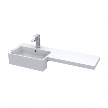 Hudson Reed Fusion LH Combination Unit with Square Semi Recessed Basin 1000mm Wide - Pebble Grey
