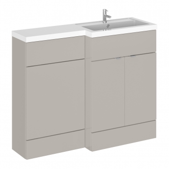 Hudson Reed Fusion RH Combination Unit with L Shape Basin - 1100mm Wide - Pebble Grey