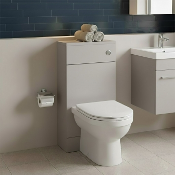 Hudson Reed Fusion Compact WC Unit with Coloured Worktop 500mm Wide - Pebble Grey