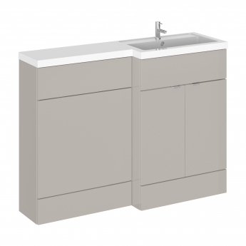 Hudson Reed Fusion RH Combination Unit with 600mm WC Unit - 1200mm Wide - Pebble Grey | Product Image