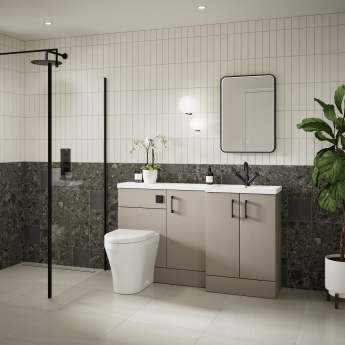 Hudson Reed Fusion RH Combination Unit with 600mm WC Unit - 1500mm Wide - Pebble Grey | Product Image
