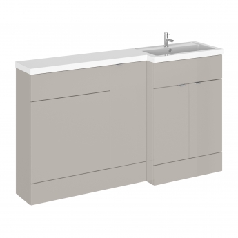Hudson Reed Fusion RH Combination Unit with 600mm WC Unit - 1500mm Wide - Pebble Grey | Product Image