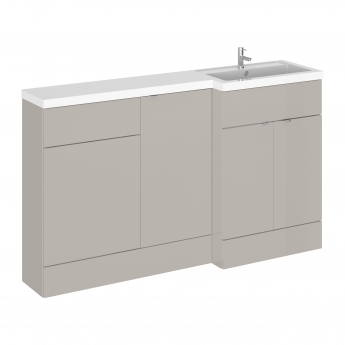 Hudson Reed Fusion RH Combination Unit with 500mm WC Unit - 1500mm Wide - Pebble Grey | Product Image