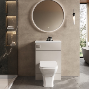 Hudson Reed Fusion Compact WC Unit with Polymarble Worktop 600mm Wide - Pebble Grey | Product Image