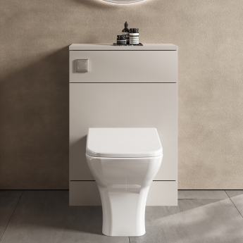 Hudson Reed Fusion Compact WC Unit with Coloured Worktop 600mm Wide - Pebble Grey | Product Image