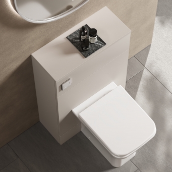Hudson Reed Fusion Compact WC Unit with Coloured Worktop 600mm Wide - Pebble Grey | Product Image