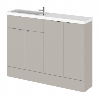 Hudson Reed Fusion Compact Combination Unit with 300mm Base Unit x 2 - 1200mm Wide - Pebble Grey | Product Image