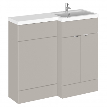 Hudson Reed Fusion RH Combination Unit with 500mm WC Unit - 1000mm Wide - Pebble Grey