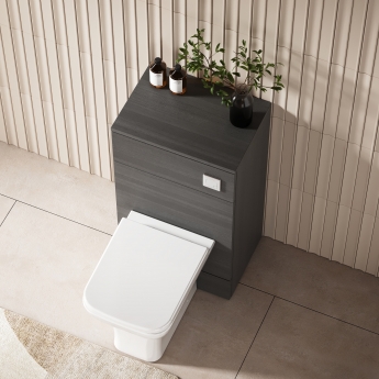 Hudson Reed Fusion WC Unit with Coloured Worktop 500mm Wide - Anthracite Woodgrain