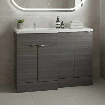 Hudson Reed Fusion L-Shaped 1200mm 4-Door Floor Standing Vanity Unit