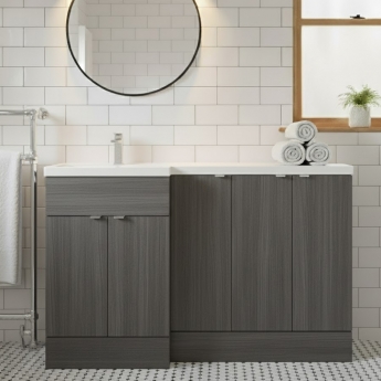 Hudson Reed Fusion L-Shaped 1500mm 5-Door Floor Standing Vanity Unit