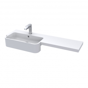 Hudson Reed Fusion LH Combination Unit with Round Semi Recessed Basin 1000mm Wide - Pebble Grey