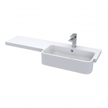 Hudson Reed Fusion RH Combination Unit with Round Semi Recessed Basin 1000mm Wide - Pebble Grey