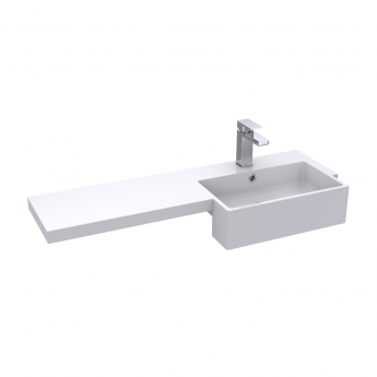 Hudson Reed Fusion RH Combination Unit with Square Semi Recessed Basin 1000mm Wide - Pebble Grey