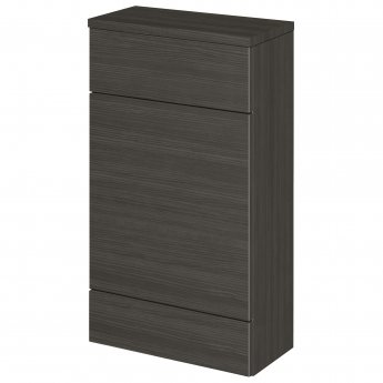 Hudson Reed Fusion Compact WC Unit with Coloured Worktop 500mm Wide - Charcoal Black Woodgrain