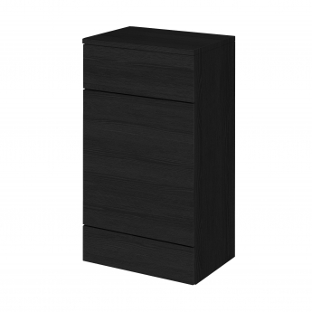 Hudson Reed Fusion WC Unit with Coloured Worktop 500mm Wide - Charcoal Black Woodgrain