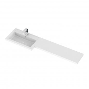 Hudson Reed Fusion LH Combination Unit with 600mm WC Unit - 1500mm Wide - Charcoal Black Woodgrain