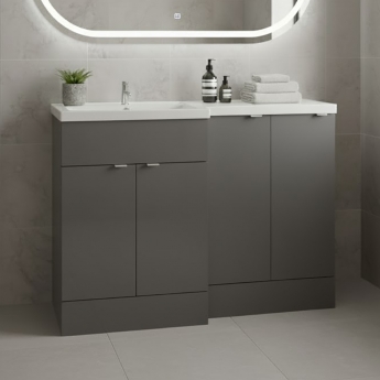 Hudson Reed Fusion L-Shaped 1200mm 4-Door Floor Standing Vanity Unit