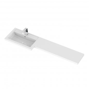 Hudson Reed Fusion LH Combination Unit with 500mm WC Unit - 1500mm Wide - Gloss Grey