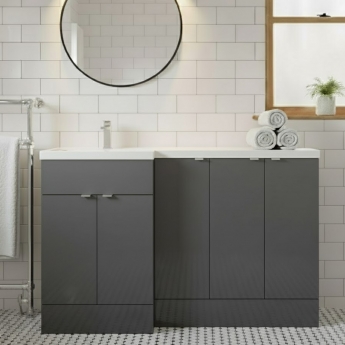 Hudson Reed Fusion L-Shaped 1500mm 5-Door Floor Standing Vanity Unit