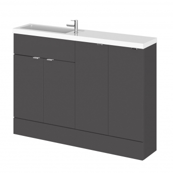 Hudson Reed Fusion Compact Combination Unit with 300mm Base Unit x 2 - 1200mm Wide - Gloss Grey