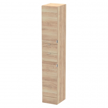 Hudson Reed Fusion Tall Tower Unit 300mm Wide - Bleached Oak