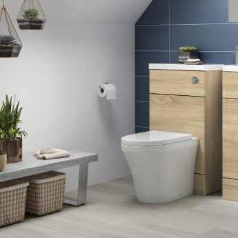 Hudson Reed Fusion Compact WC Unit 500mm Wide - Natural Oak