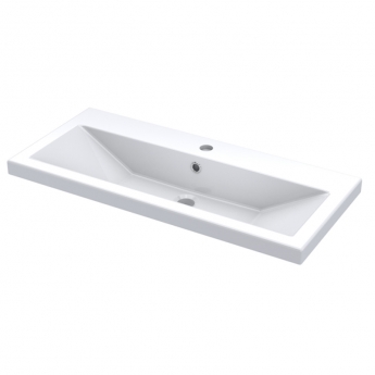 Hudson Reed Fusion Floor Standing 2-Door Vanity Unit with Ceramic Basin 800mm Wide - Bleached Oak | Product Image