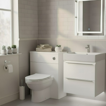 Hudson Reed Fusion Compact WC Unit with Coloured Worktop 600mm Wide - Gloss White