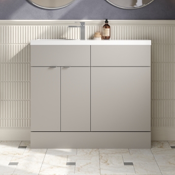 Hudson Reed Fusion Slimline 1000mm Combination Vanity and WC Unit | Product Image