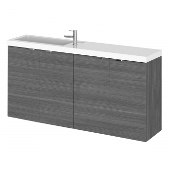 Hudson Reed Fusion Compact Combination Unit with 250mm Base Unit - 1000mm Wide - Anthracite Woodgrain