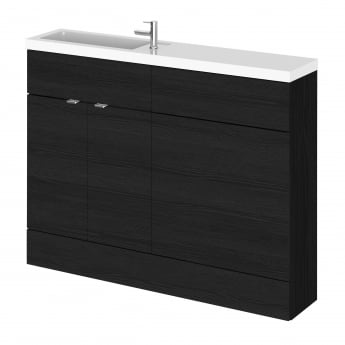 Hudson Reed Fusion Compact Combination Unit with 600mm WC Unit - 1200mm Wide - Charcoal Black Woodgrain