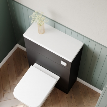 Hudson Reed Fusion Compact WC Unit with Polymarble Worktop 600mm Wide - Gloss Grey | Product Image