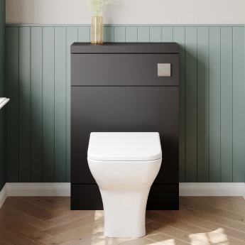 Hudson Reed Fusion Compact WC Unit with Coloured Worktop 600mm Wide - Gloss Grey