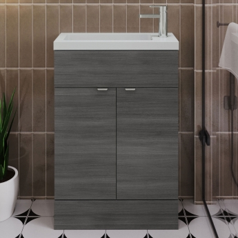 Hudson Reed Fusion Slimline 600mm 2-Door Floor Standing Vanity Unit