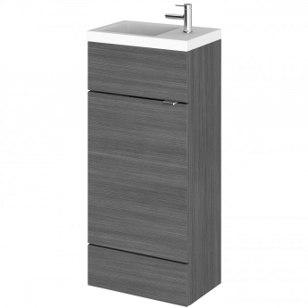 Hudson Reed Fusion Compact Vanity Unit with Basin 400mm Wide - Anthracite Woodgrain