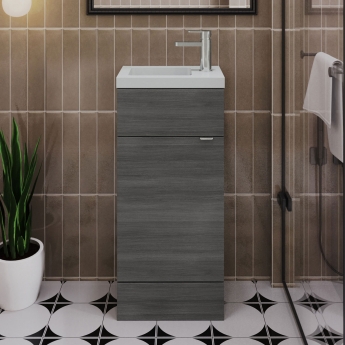 Hudson Reed Fusion Slimline 400mm 1-Door Floor Standing Vanity Unit