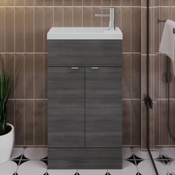 Hudson Reed Fusion Slimline 500mm 2-Door Floor Standing Vanity Unit