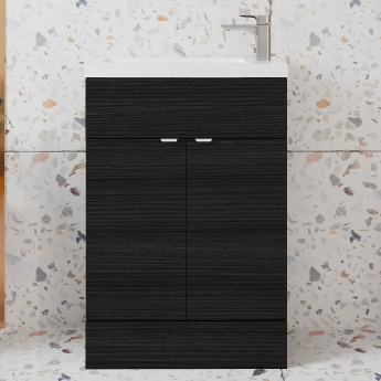 Hudson Reed Fusion Slimline 600mm 2-Door Floor Standing Vanity Unit