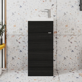 Hudson Reed Fusion Slimline 400mm 1-Door Floor Standing Vanity Unit