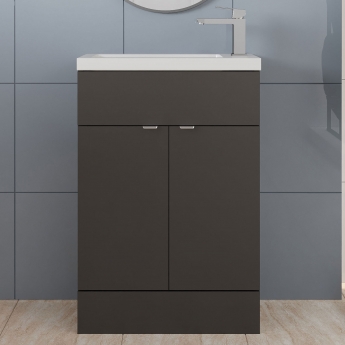 Hudson Reed Fusion Slimline 600mm 2-Door Floor Standing Vanity Unit